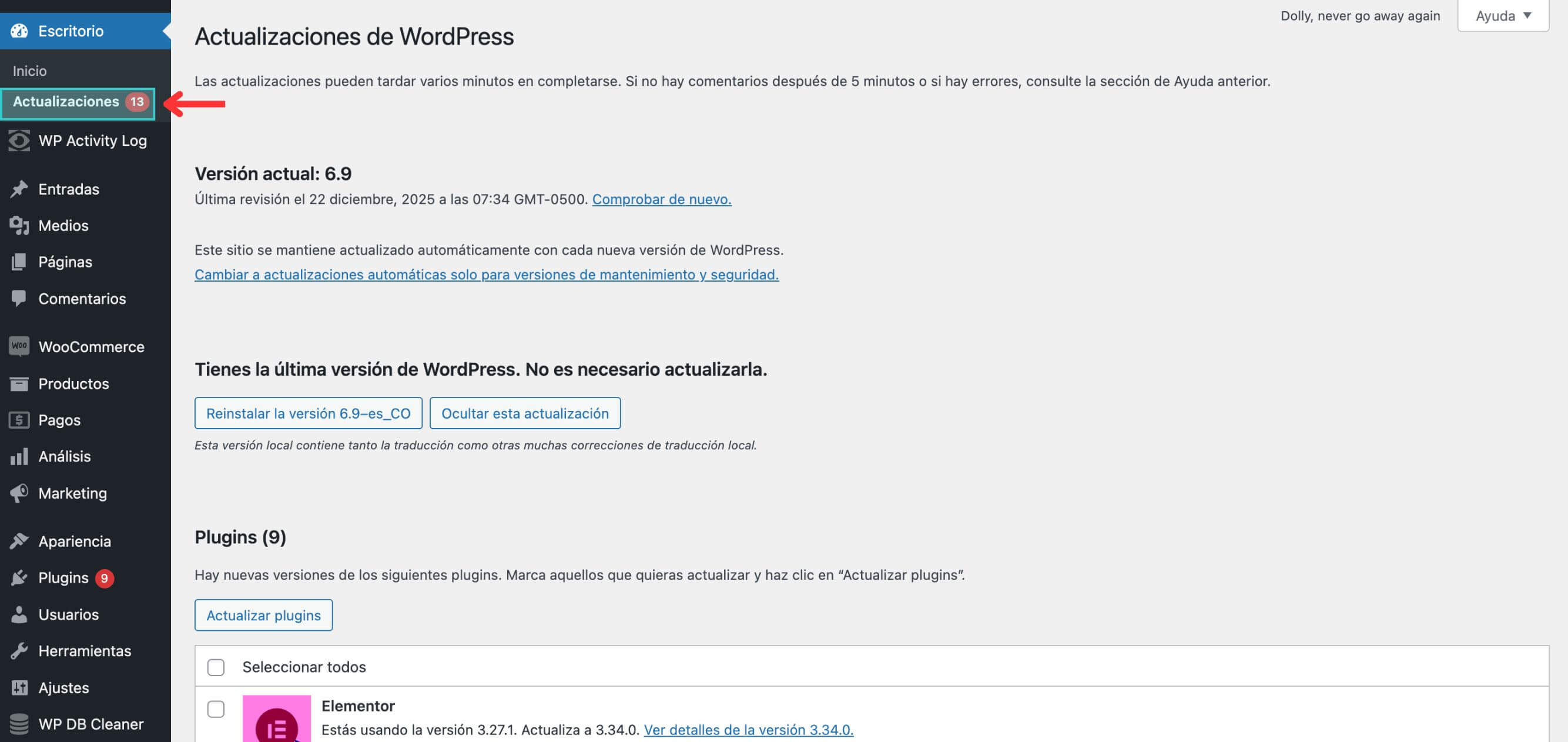 Tareas de mantenimiento semanales WordPress: Actualiza núcleo, temas y plugins